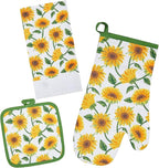 Oven Mitts and Potholders Dish Towles Set 100% Cotton by Firstall