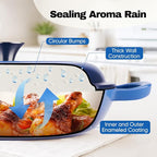 3 Quart Enameled Cast Iron Braiser, Non Stick Enameled Cast Iron Skillet - Image 5