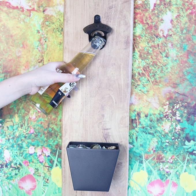 Classic Black Wall Mount Beer Bottle Opener, Rust-free Wall Hanging Beer Bottle - Image 4