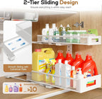 2 Pack 19IN Depth Under Sink Storage Organizer, Large 2-Tier Elegant Mesh Pull - Image 5
