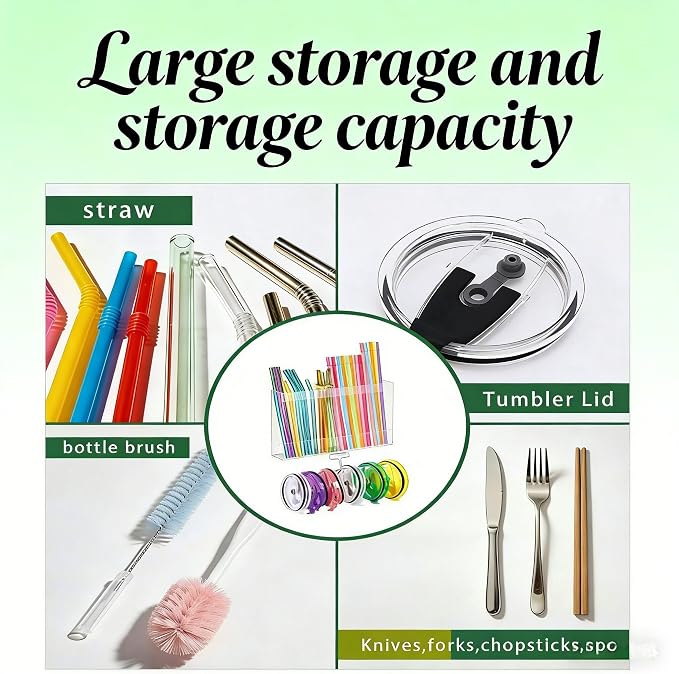 10''Acrylic Straw Holder for Cabinet Door - Image 5