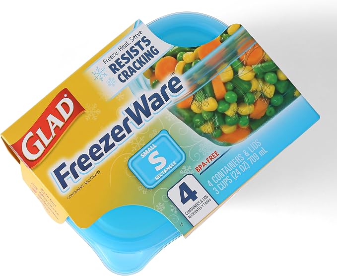 Glad Food Storage Containers, Small Rectangle, 24 Ounces | Freezerware | 4 - Image 7
