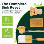 Tieralia Bamboo Dish Brush Set 5 Piece – Eco Friendly Kitchen Cleaning Kit - Image 7