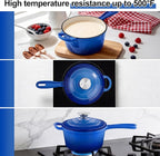 1 Quart Saucepan with Lid, Leonyo Enameled Cast Iron Dutch Oven Pot, Non Stick - Image 4
