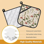 Vintage Mushroom Strawberry Pot Holder Set of 2, Heat Resistant Potholders Oven - Image 3