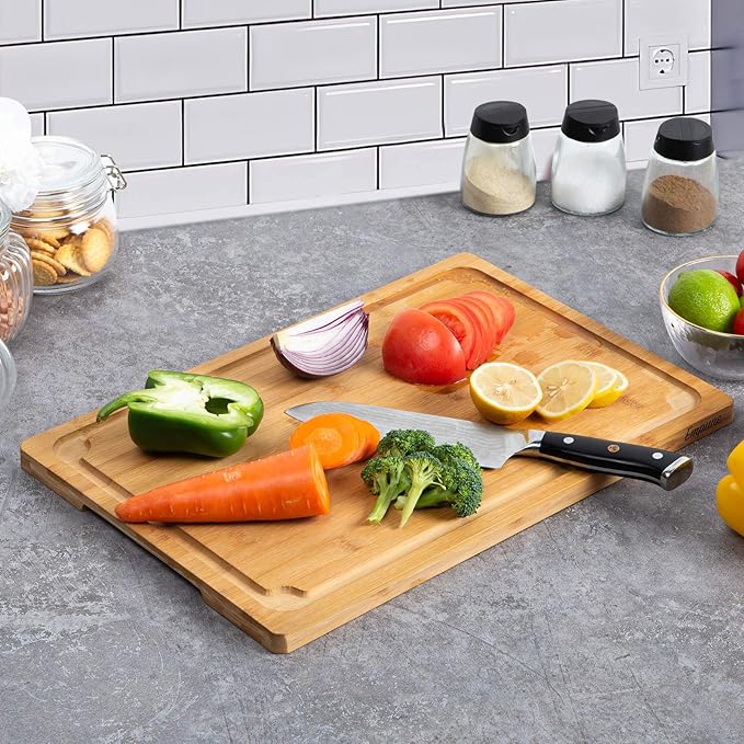 Extra Large Cutting Board, 17.6" Bamboo Cutting Boards - Image 4