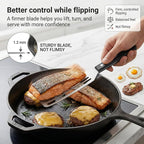 Stainless Steel Fish Spatula, 12.2" Slotted Metal Turner - Image 3
