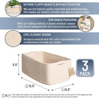 NaturalCozy 13.5”x8.5”x5.5” Storage Baskets - Image 2