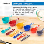 Farberware 12-Piece Measuring Cup and Spoon Set – Color-Coded Kitchen Measuring - Image 4