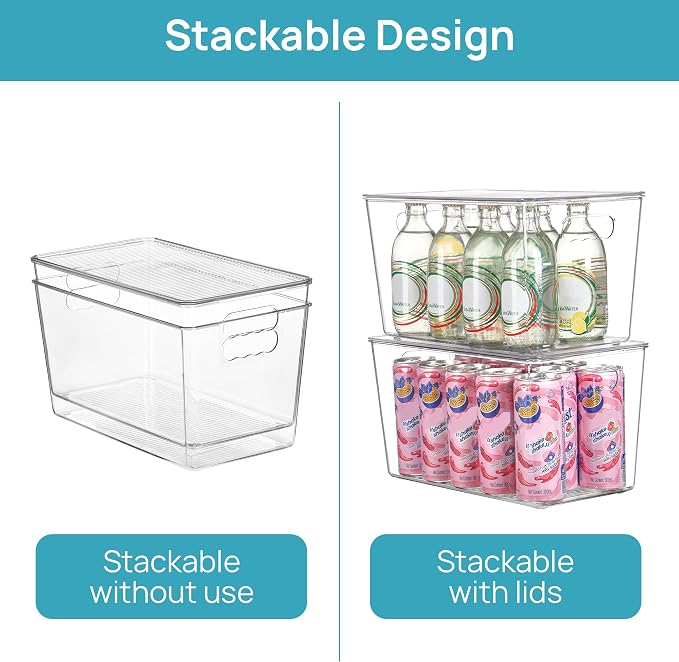 Vtopmart 10 Pack Clear Stackable Storage Bins - Image 3
