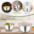 TeamFar Mixing Bowls, Stainless Steel Salad Serving Bowl - Image 5