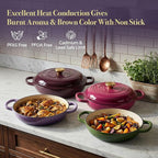 Vintage Style 3 Quart Enameled Cast Iron Braiser, Non Stick Enameled Cast Iron - Image 2