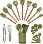 Silicone Kitchen Utensils Set & Holder: Cooking Utensils Set by Smirly