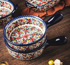 Red Daisy Flower Vintage Style Ceramic Bakeware Casserole Dish Baking Pan - Image 4