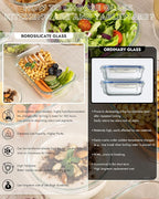 6-Pack Borosilicate Glass Food Storage Containers Set - Image 4