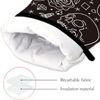 Skull Head with Rose Oven Mitts and Pot Holders Kitchen Cooking Gloves 2 Pcs - Image 3