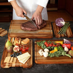 4 Pack Teak Cutting Board Set for Kitchen Wood Cutting Board Heavy Duty Non - Image 5