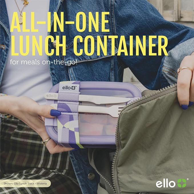 Ello 2-Pack Lunch Stack Plastic Food Storage Container Bento Box - Image 7