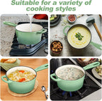 HaSteeL 2 QT Cast Iron Saucepan, Mini Enamel dutch oven - Image 7