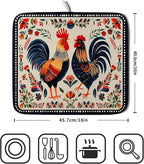 Roosters Chicken Dish Drying Mat - Image 2