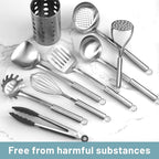 Pleafind Stainless Steel Cooking Utensils Set, Nonstick Kitchen Tools Set - Image 4