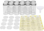 Simple Houseware 12-Pack 3 oz Glass Spice Jars, Round Bottles - Image 2