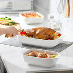 MALACASA Casserole Dishes for Oven, Ceramic Baking Dishes Set of 3, Rectangular - Image 7