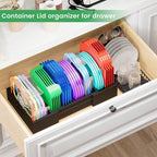 Kiasthome Expandable Bamboo Lid Organizers Inside Cabinet, Kitchen Cabinet - Image 5