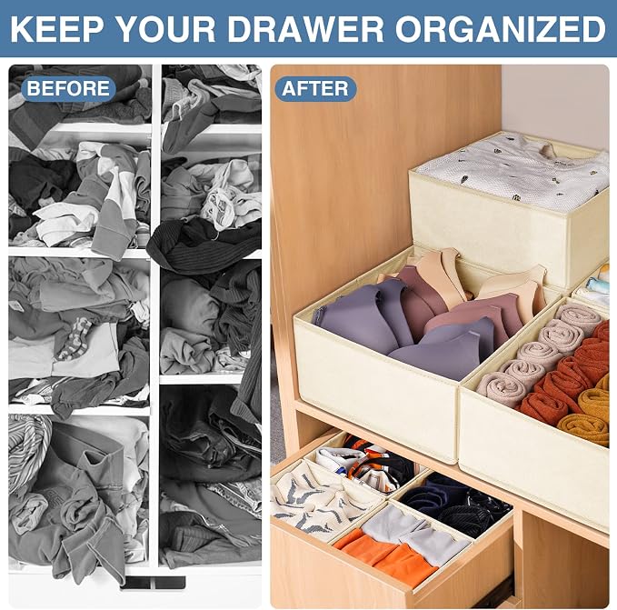 Criusia Drawer Organizer Clothes 12 Pack, Dresser Organizer - Image 2