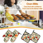 Apple Flower Oven Mitts & Potholder Set of 4 - Image 7