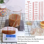 3 Piece Glass Measuring Cup Set, Includes 2-Cup, and 8-Cup High Borosilicate - Image 3