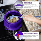 L.I.Q Silicone Splatter Guard – Fits 8 and 10 Inch Pots – Microwave Safe and - Image 5