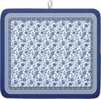 Blue Floral Branches Dish Drying Mat by Kawani