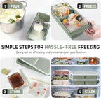 Silicone Freezer Tray with Lid Soup Freezer Container Molds with Steel - Image 6