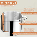 Herogo 12 QT Stock Pot, Tri-ply 18/10 Stainless Steel Cooking Pot - Image 3