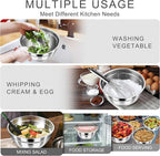 HaWare Mixing Bowls with Airtight Clear Lids, 6-Piece Stainless Steel Strong - Image 6