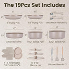 Chef Power Ceramic Nonstick Pots and Pans Set 19 Piece - Image 2