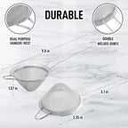 Zulay Kitchen 304 Stainless Steel Fine Mesh Strainer 3.35 in - Image 8