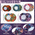Patelai 10 Pcs Bowl Covers Reusable in 5 Size Stretch Cloth Fabric Elastic Food - Image 2