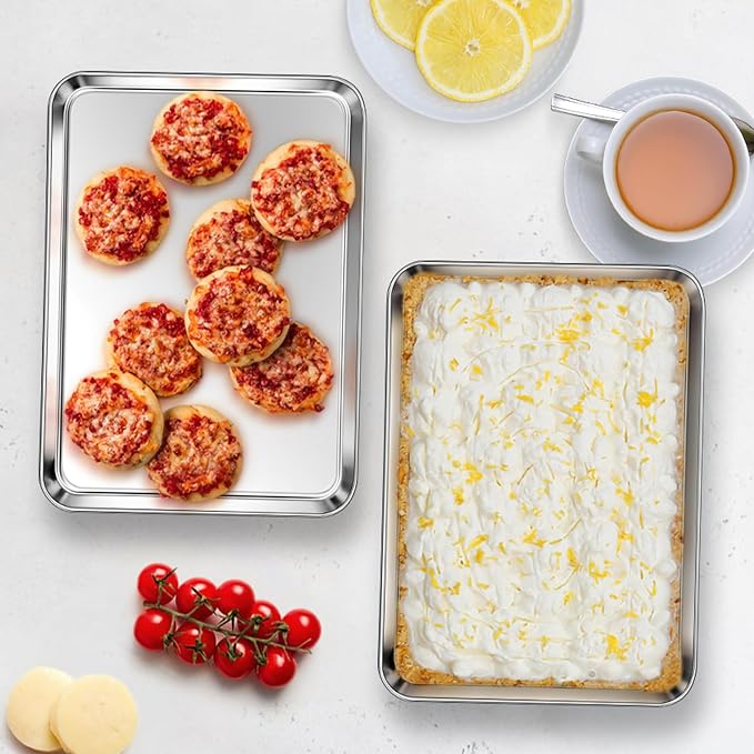 Homikit 2 Pack Baking Sheet, 9 x 7 Inches Stainless Steel Cookie Tray Set - Image 7