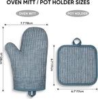 Oven Mitts and Pot Holders, Silicone Oven Gloves, 500 F Heat Resistant Oven - Image 7