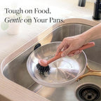 Earth & Mango Magnetic Dish Brush & Scraper, Snaps to Sink, Non-Scratch - Image 4