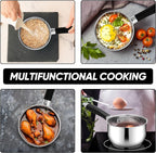 E-far 2 Quart Saucepan with Lid, Tri-Ply Base Stainless Steel Small Sauce Pan - Image 5