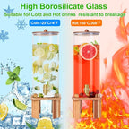 2 Gallon Large Drink Dispenser for Parties, Glass Beverage Dispenser - Image 4
