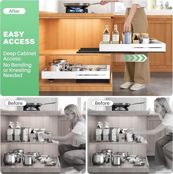 2 Pack Pull out Cabinet Organizer, Expandable Width, Depth - Image 8
