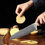 Wakoli EDIB 3-Piece Damascus Kitchen Knife Set in Wooden Gift Box, Razor Sharp - Image 4