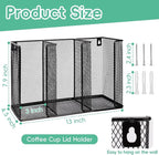 Wall Mount Coffee Cup Lid Holder Organizer 3 Compartments Coffee Cup Lid - Image 2