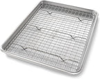 USA Pan Jelly Roll Baking Pan and Bakeable Cooling Rack, Nonstick Commercial by USAPan