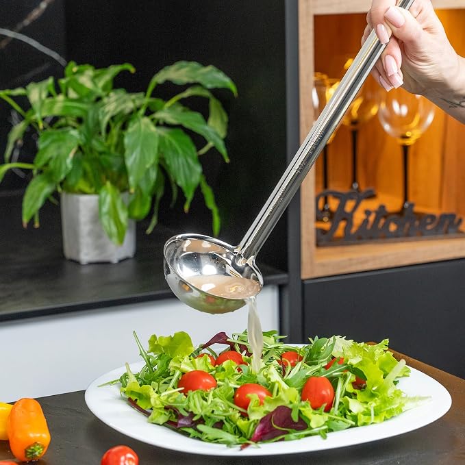 Whysko Soup Ladle Stainless Steel, 4 oz Metal Ladle Spoon, Rustproof Heat - Image 7