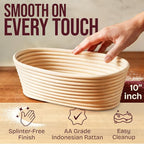 Superbaking 10" Oval Banneton Bread Proofing Basket – Sourdough Starter Kit - Image 5